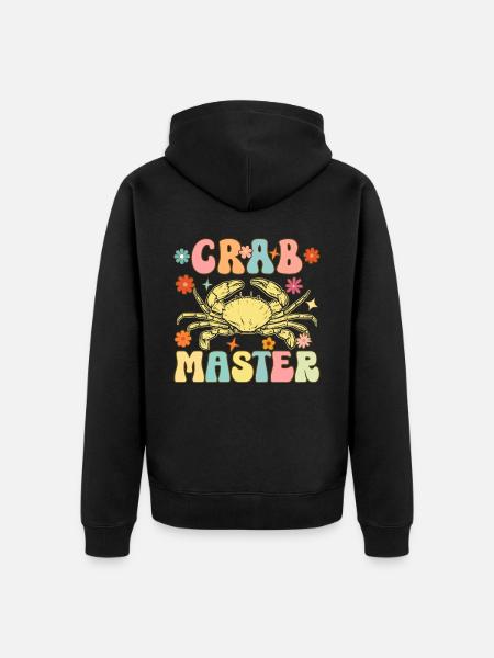 Groovy Crab Lovers Seafood Lovers - Unisex Premium Organic Zip Hoodie - black