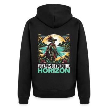 Spanish Conquistador Colonizer Explorer Spain - Unisex Premium Organic Zip Hoodie - black - Back - Nico (187cm)