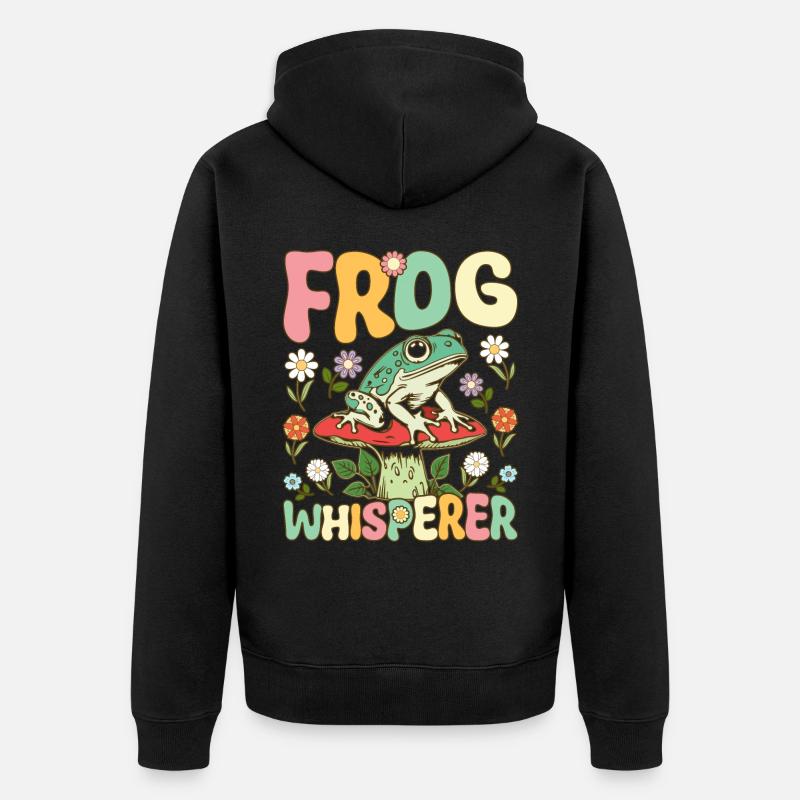 Groovy Frog Lovers - Veste à capuche bio Premium Unisexe - noir