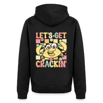 Groovy Crab Lovers Seafood Lovers - Unisex Premium Organic Zip Hoodie - black - Back - Nico (187cm)