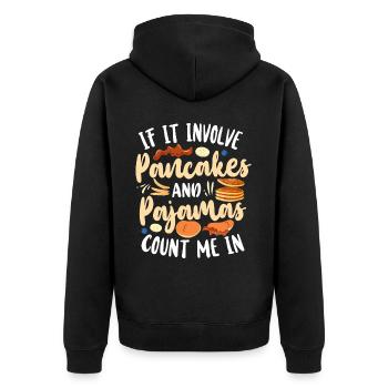 Pancake Lover Kids If It Involves - Unisex Premium Organic Zip Hoodie - black - Back - Nico (187cm)