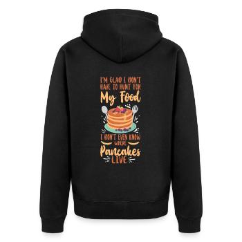 Pancake Lover Kids I'm Glad I - Unisex Premium Organic Zip Hoodie - black - Back - Nico (187cm)