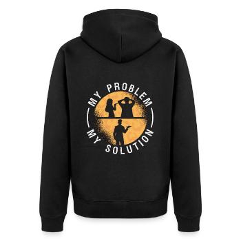 Léopard Gecko Amant Mon Problème Mon Pictogramme Papa - Veste à capuche bio Premium Unisexe - noir - Dos - Nico (187cm)
