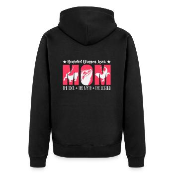 Barbu Dragon amant maman l’idole herpétologiste - Veste à capuche bio Premium Unisexe - noir - Dos - Nico (187cm)