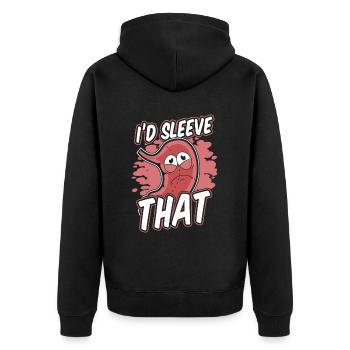 Ich würde diesen Gastroenterologen bariatrisch umhüllen - Unisex Premium Bio Zip Hoodie - Schwarz - Hinten - Nico (187cm)