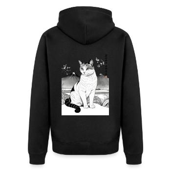 Hauskatzen Besitzer Niedliche Katze Katzen Dame - Unisex Premium Bio Zip Hoodie - Schwarz - Hinten - Nico (187cm)