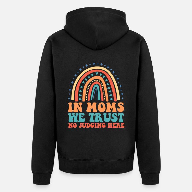 Mama Mutter Unterstützung Der Mutter - Unisex Premium Bio Zip Hoodie - Schwarz