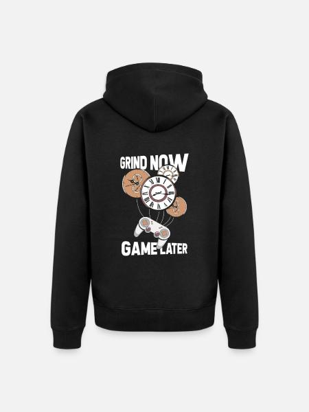 Gamer Gaming Time Clock - Unisex Premium Organic Zip Hoodie - black