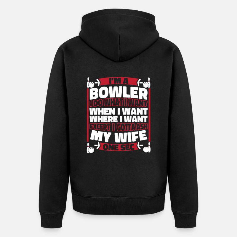 Bowling Bowlen Bowler - Veste à capuche bio Premium Unisexe - noir