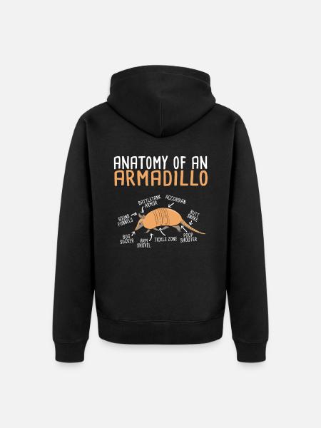 Armadillo Pet Armadillo Gift - Unisex Premium Organic Zip Hoodie - black