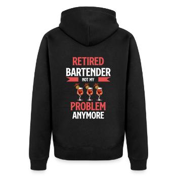 Retired bartender no longer my problem - Unisex Premium Organic Zip Hoodie - black - Back - Nico (187cm)