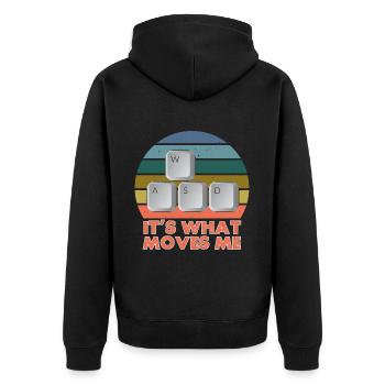 PC Video Gamer Computer Nerd Gaming WASD - Unisex Premium Organic Zip Hoodie - black - Back - Nico (187cm)