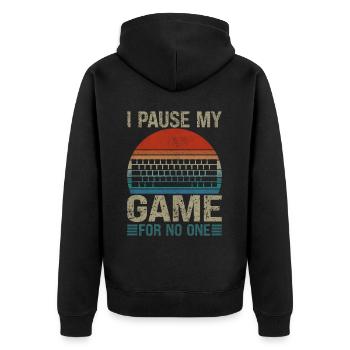 PC Video Gamer Computer Nerd Gaming WASD - Unisex Premium Organic Zip Hoodie - black - Back - Nico (187cm)