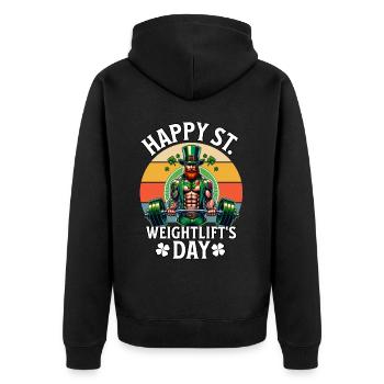 St. Patricks Day Pumpen - Unisex Premium Bio Zip Hoodie - Schwarz - Hinten - Nico (187cm)