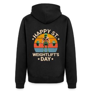 St. Patricks Day Pumpen - Unisex Premium Bio Zip Hoodie - Schwarz - Hinten - Nico (187cm)