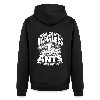 Ameisenzucht Ameisenzüchter Ameisen - Unisex Premium Bio Zip Hoodie - Schwarz - Hinten - Nico (187cm)