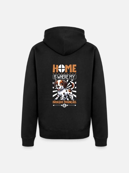 Home - Braque Français - Unisex Premium Organic Zip Hoodie - black