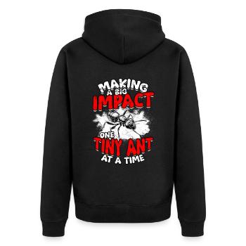 Ameisenzucht Ameisenzüchter Ameisen - Unisex Premium Bio Zip Hoodie - Schwarz - Hinten - Nico (187cm)