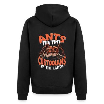 Ant Breeding Ants The Tiny Custodians Of The Earth - Unisex Premium Organic Zip Hoodie - black - Back - Nico (187cm)