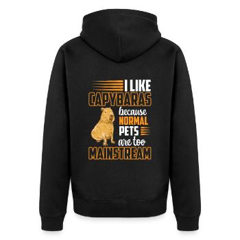J’aime Capybara Amérique du Sud Capybara - Veste à capuche bio Premium Unisexe - noir - Dos - Nico (187cm)