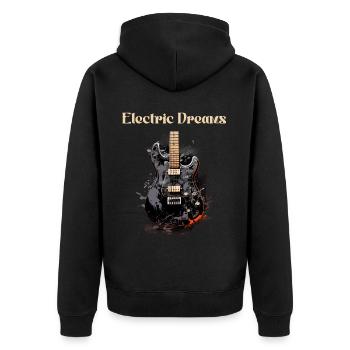 Electric Dreams Lustiges Zitat Gitarrenlehrer - Unisex Premium Bio Zip Hoodie - Schwarz - Hinten - Nico (187cm)