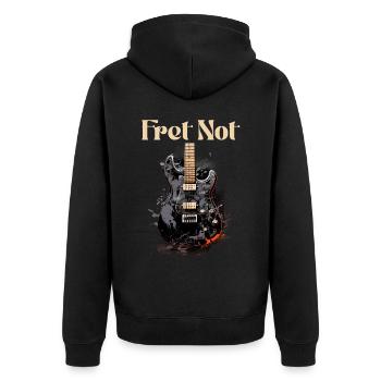 Ärgern Sie sich nicht lustig Zitat Gitarrenlehrer - Unisex Premium Bio Zip Hoodie - Schwarz - Hinten - Nico (187cm)