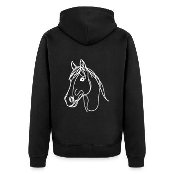 Linie Art Dad Mama - Morgan - Unisex Premium Bio Zip Hoodie - Schwarz - Hinten - Nico (187cm)
