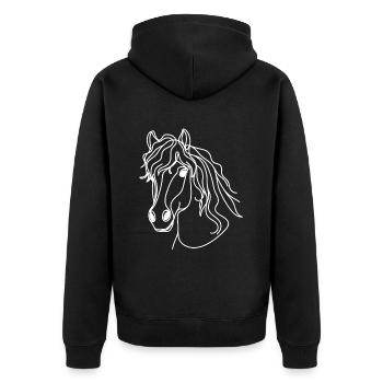Dessin au trait Papa Maman - Hafelner - Veste à capuche bio Premium Unisexe - noir - Dos - Nico (187cm)