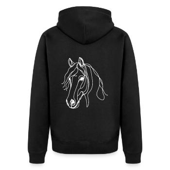 Linie Art Dad Mama - Friesisch - Unisex Premium Bio Zip Hoodie - Schwarz - Hinten - Nico (187cm)