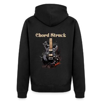 Akkord angeschlagene Gitarre Lehrer Lustiges Zitat - Unisex Premium Bio Zip Hoodie - Schwarz - Hinten - Nico (187cm)