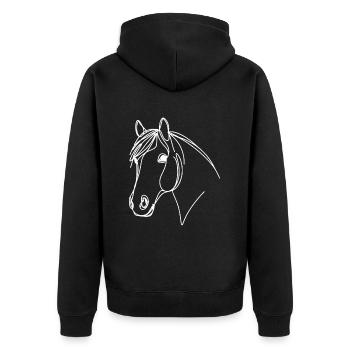 Line Art Papa Maman - Classe - Veste à capuche bio Premium Unisexe - noir - Dos - Nico (187cm)