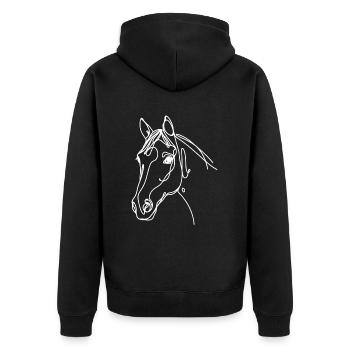 Line Art Papa Maman - Appaloosa - Veste à capuche bio Premium Unisexe - noir - Dos - Nico (187cm)