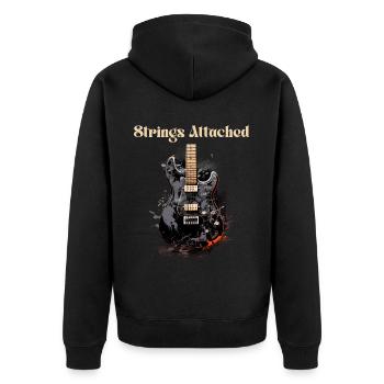 Saiten beigefügt Lustiges Zitat Gitarrenlehrer - Unisex Premium Bio Zip Hoodie - Schwarz - Hinten - Nico (187cm)