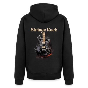 Cordes Rock Citation Drôle Professeur De Guitare - Veste à capuche bio Premium Unisexe - noir - Dos - Nico (187cm)