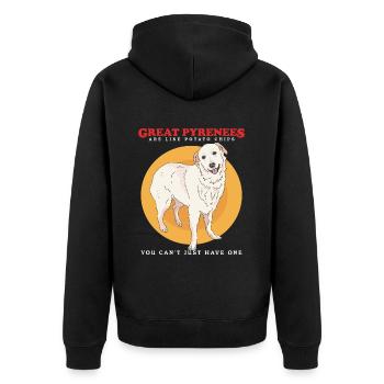 Chien de montagne des Pyrénées propriétaires de chiens chien cadeau - Veste à capuche bio Premium Unisexe - noir - Dos - Nico (187cm)