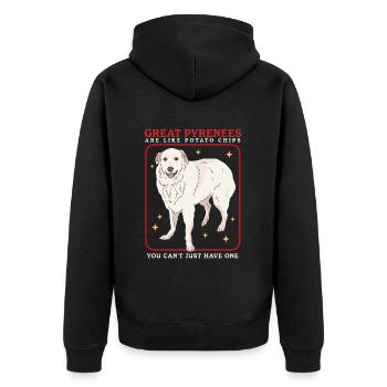Chien de montagne des Pyrénées chien propriétaire chien cadeau - Veste à capuche bio Premium Unisexe - noir - Dos - Nico (187cm)