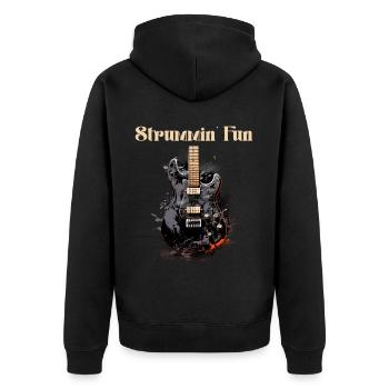 Strummin' Fun Professeur de guitare Citation drôle - Veste à capuche bio Premium Unisexe - noir - Dos - Nico (187cm)