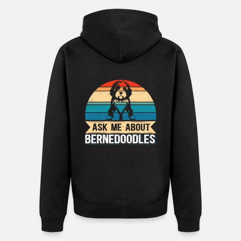 Bernedoodle Hundebesitzer Hundehalter Geschenk - Unisex Premium Bio Zip Hoodie - Schwarz