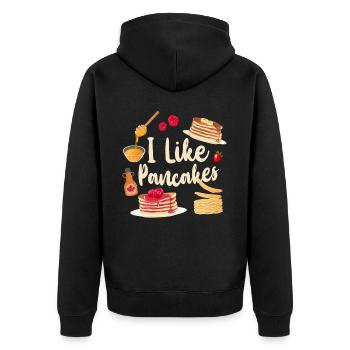 Amoureux des crêpes Les enfants J’aime les crêpes - Veste à capuche bio Premium Unisexe - noir - Dos - Nico (187cm)
