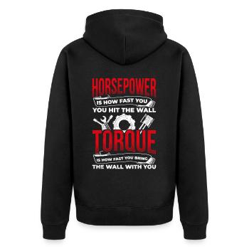 Mécanicien Tuner Amateur de voiture Cadeau - Veste à capuche bio Premium Unisexe - noir - Dos - Nico (187cm)