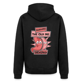 Gaine de l’ancien moi derrière le bypass gastrique gastrique - Veste à capuche bio Premium Unisexe - noir - Dos - Nico (187cm)