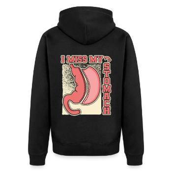 Mon estomac Bypass gastrique bariatrique me manque - Veste à capuche bio Premium Unisexe - noir - Dos - Nico (187cm)