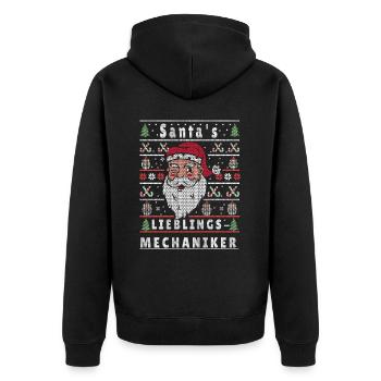 Noël moche LA MÉCANIQUE PRÉFÉRÉE DU PÈRE NOËL - Veste à capuche bio Premium Unisexe - noir - Dos - Nico (187cm)