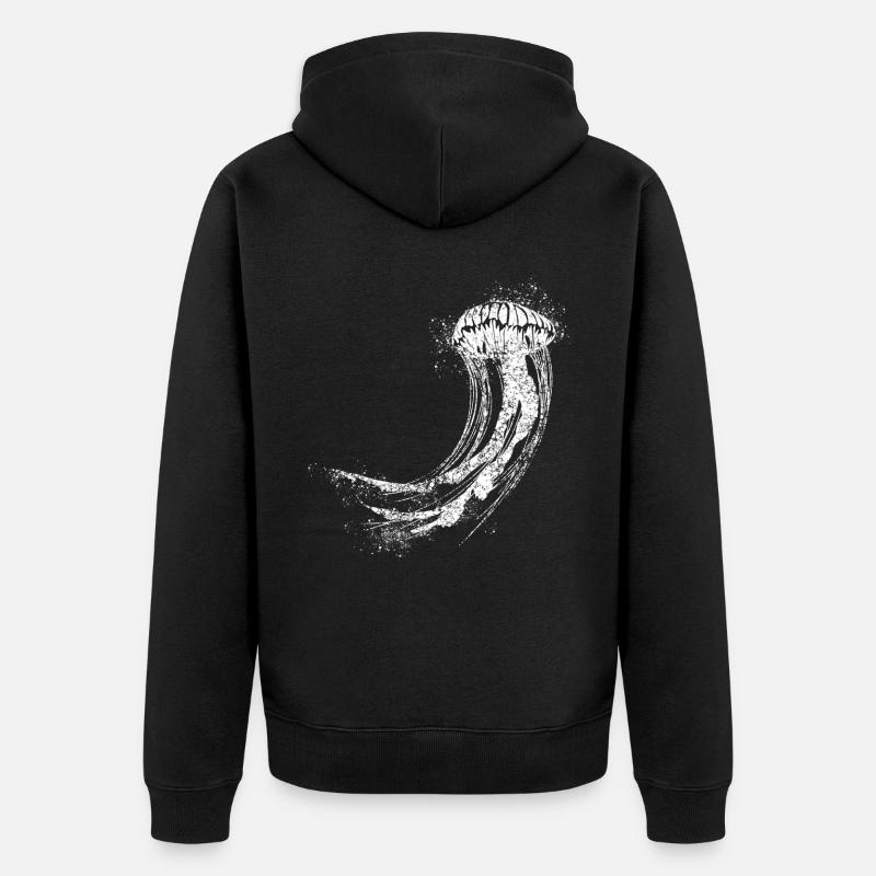 Méduse - Veste à capuche bio Premium Unisexe - noir