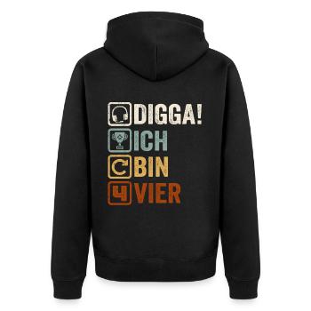 4e cadeau d’anniversaire 4e joueur Gamer disant - Veste à capuche bio Premium Unisexe - noir - Dos - Nico (187cm)