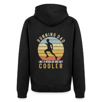 Running Dad Marathon Runner Trainer Marathoner - Unisex Premium Bio Zip Hoodie - Schwarz - Hinten - Nico (187cm)