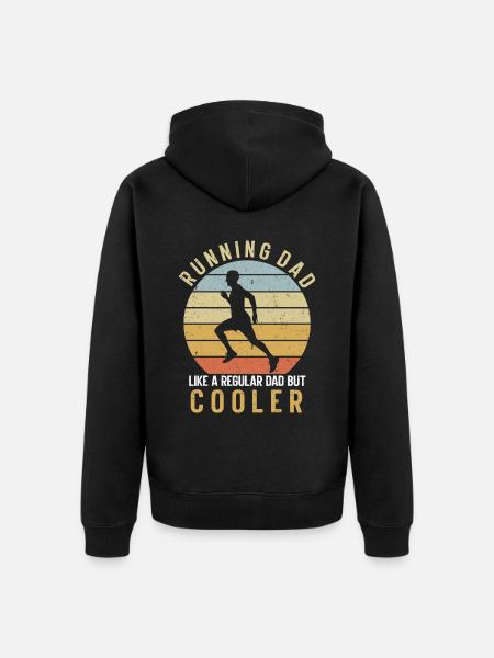 Running Dad Marathon Runner Coach Marathoner - Unisex Premium Organic Zip Hoodie - black