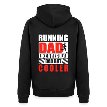 Running Dad Marathon Runner Trainer Marathoner - Unisex Premium Bio Zip Hoodie - Schwarz - Hinten - Nico (187cm)