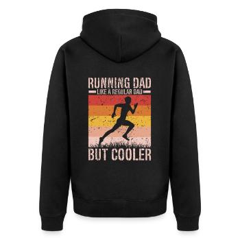 Running Dad Marathon Runner Trainer Marathoner - Unisex Premium Bio Zip Hoodie - Schwarz - Hinten - Nico (187cm)