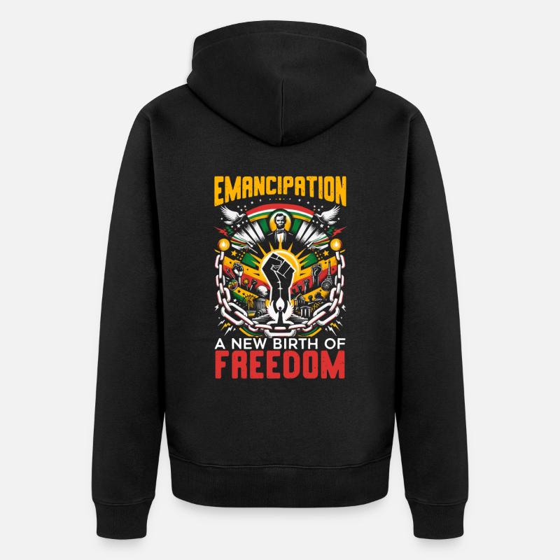 Proclamation d’émancipation African Juneteenth - Veste à capuche bio Premium Unisexe - noir